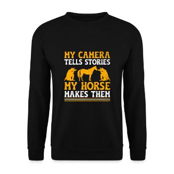Horse Photography Horseback Riding Horses Hobby Ph - Unisex Sweatshirt - black - Front - Alina (178cm) & Michal (187cm)
