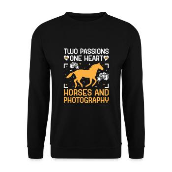 Horse Photography Horseback Riding Horses Hobby Ph - Unisex Sweatshirt - black - Front - Alina (178cm) & Michal (187cm)