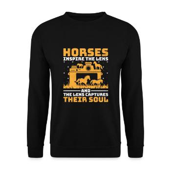 Horse Photography Horseback Riding Horses Hobby Ph - Unisex Sweatshirt - black - Front - Alina (178cm) & Michal (187cm)