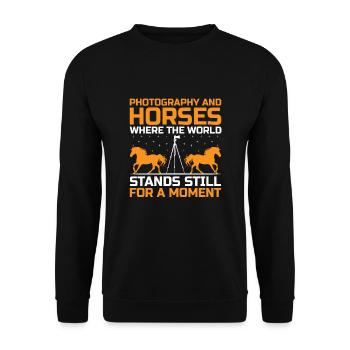 Horse Photography Horseback Riding Horses Hobby Ph - Unisex Sweatshirt - black - Front - Alina (178cm) & Michal (187cm)