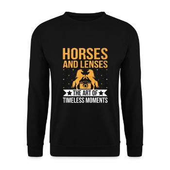 Pferdefotografie Reiten Pferde Hobby Ph - Unisex Pullover - Schwarz - Vorne - Alina (178cm) & Michal (187cm)