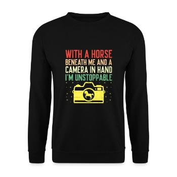 Horse Photography Horseback Riding Horses Hobby Ph - Unisex Sweatshirt - black - Front - Alina (178cm) & Michal (187cm)