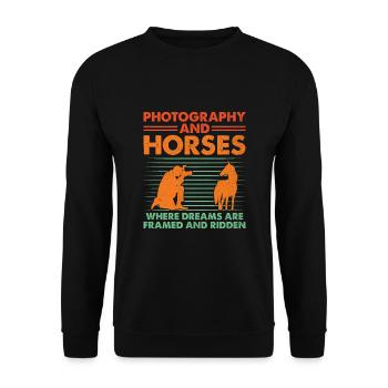 Pferdefotografie Reiten Pferde Hobby Ph - Unisex Pullover - Schwarz - Vorne - Alina (178cm) & Michal (187cm)