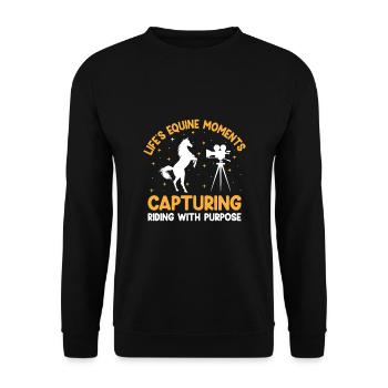 Pferdefotografie Reiten Pferde Hobby Ph - Unisex Pullover - Schwarz - Vorne - Alina (178cm) & Michal (187cm)