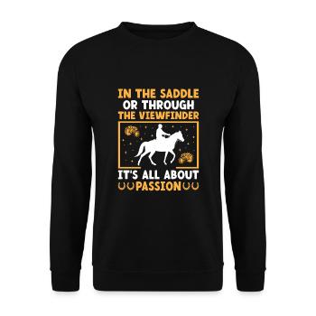 Horse Photography Horseback Riding Horses Hobby Ph - Unisex Sweatshirt - black - Front - Alina (178cm) & Michal (187cm)