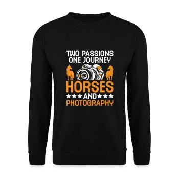 Pferdefotografie Reiten Pferde Hobby Ph - Unisex Pullover - Schwarz - Vorne - Alina (178cm) & Michal (187cm)