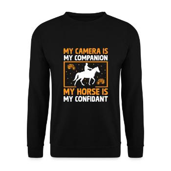 Pferdefotografie Reiten Pferde Hobby Ph - Unisex Pullover - Schwarz - Vorne - Alina (178cm) & Michal (187cm)