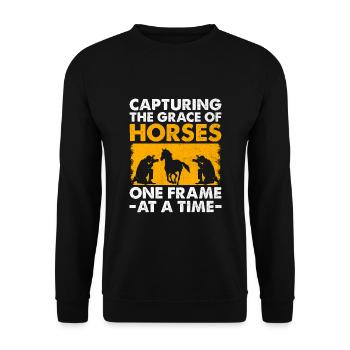 Horse Photography Horseback Riding Horses Hobby Ph - Unisex Sweatshirt - black - Front - Alina (178cm) & Michal (187cm)