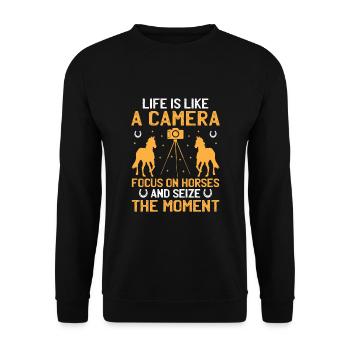 Horse Photography Horseback Riding Horses Hobby Ph - Unisex Sweatshirt - black - Front - Alina (178cm) & Michal (187cm)