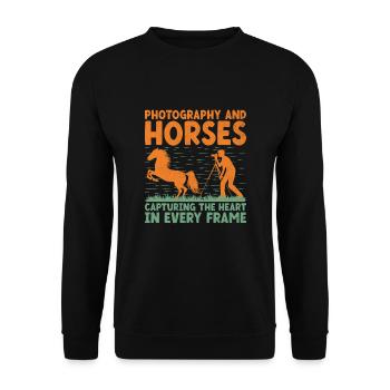 Pferdefotografie Reiten Pferde Hobby Ph - Unisex Pullover - Schwarz - Vorne - Alina (178cm) & Michal (187cm)