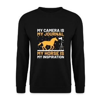 Pferdefotografie Reiten Pferde Hobby Ph - Unisex Pullover - Schwarz - Vorne - Alina (178cm) & Michal (187cm)