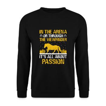 Pferdefotografie Reiten Pferde Hobby Ph - Unisex Pullover - Schwarz - Vorne - Alina (178cm) & Michal (187cm)