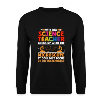 Professeur de sciences Professeur d’école Biologie Chimie P - Sweat-shirt Unisexe - noir - Devant - Alina (178cm) & Michal (187cm)