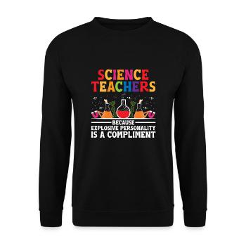 Professeur de sciences Professeur d’école Biologie Chimie P - Sweat-shirt Unisexe - noir - Devant - Alina (178cm) & Michal (187cm)