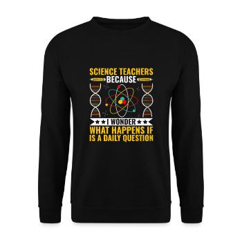 Professeur de sciences Professeur d’école Biologie Chimie P - Sweat-shirt Unisexe - noir - Devant - Alina (178cm) & Michal (187cm)