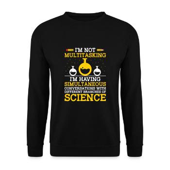 Professeur de sciences Professeur d’école Biologie Chimie P - Sweat-shirt Unisexe - noir - Devant - Alina (178cm) & Michal (187cm)