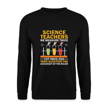 Professeur de sciences Professeur d’école Biologie Chimie P - Sweat-shirt Unisexe - noir - Devant - Alina (178cm) & Michal (187cm)