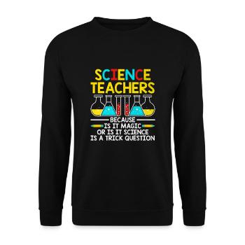 Naturfagslærer Skolelærer Biologi Kemi P - Unisex sweater - sort - Foran - Alina (178cm) & Michal (187cm)