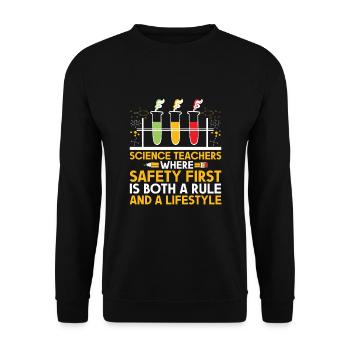 Professeur de sciences Professeur d’école Biologie Chimie P - Sweat-shirt Unisexe - noir - Devant - Alina (178cm) & Michal (187cm)