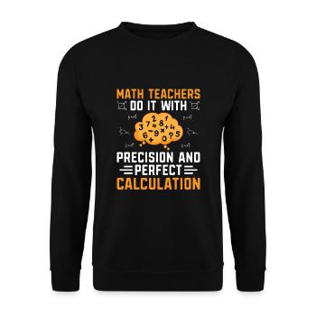 Professeur de mathématiques Professeur d’école Professeur de mathématiques drôle S - Sweat-shirt Unisexe - noir - Devant - Alina (178cm) & Michal (187cm)
