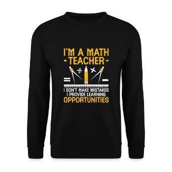 Mathelehrer Schullehrer Lustige Mathelehrer S - Unisex Pullover - Schwarz - Vorne - Alina (178cm) & Michal (187cm)