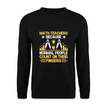Professeur de mathématiques Professeur d’école Professeur de mathématiques drôle S - Sweat-shirt Unisexe - noir - Devant - Alina (178cm) & Michal (187cm)