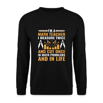 Mathelehrer Schullehrer Lustige Mathelehrer S - Unisex Pullover - Schwarz - Vorne - Alina (178cm) & Michal (187cm)
