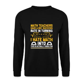Professeur de mathématiques Professeur d’école Professeur de mathématiques drôle S - Sweat-shirt Unisexe - noir - Devant - Alina (178cm) & Michal (187cm)