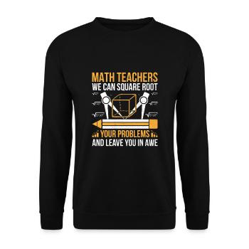 Mathelehrer Schullehrer Lustige Mathelehrer S - Unisex Pullover - Schwarz - Vorne - Alina (178cm) & Michal (187cm)