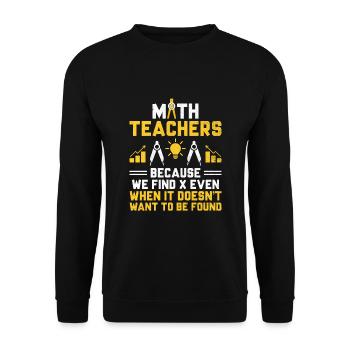 Mathelehrer Schullehrer Lustige Mathelehrer S - Unisex Pullover - Schwarz - Vorne - Alina (178cm) & Michal (187cm)