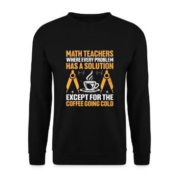 Professeur de mathématiques Professeur d’école Professeur de mathématiques drôle S - Sweat-shirt Unisexe - noir - Devant - Alina (178cm) & Michal (187cm)