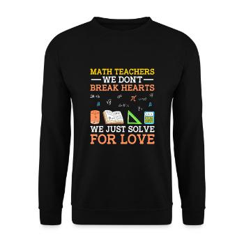 Professeur de mathématiques Professeur d’école Professeur de mathématiques drôle S - Sweat-shirt Unisexe - noir - Devant - Alina (178cm) & Michal (187cm)