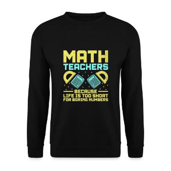 Mathelehrer Schullehrer Lustige Mathelehrer S - Unisex Pullover - Schwarz - Vorne - Alina (178cm) & Michal (187cm)