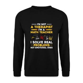 Mathelehrer Schullehrer Lustige Mathelehrer S - Unisex Pullover - Schwarz - Vorne - Alina (178cm) & Michal (187cm)