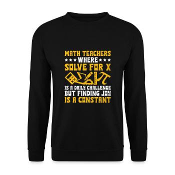 Professeur de mathématiques Professeur d’école Professeur de mathématiques drôle S - Sweat-shirt Unisexe - noir - Devant - Alina (178cm) & Michal (187cm)