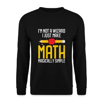 Professeur de mathématiques Professeur d’école Professeur de mathématiques drôle S - Sweat-shirt Unisexe - noir - Devant - Alina (178cm) & Michal (187cm)