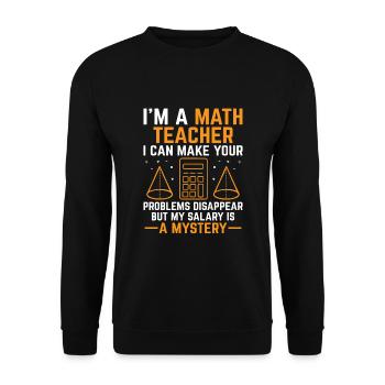 Mathelehrer Schullehrer Lustige Mathelehrer S - Unisex Pullover - Schwarz - Vorne - Alina (178cm) & Michal (187cm)