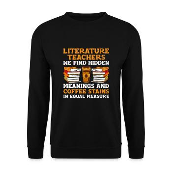 Literature Teacher School Teacher Funny Teachers S - Unisex Sweatshirt - black - Front - Alina (178cm) & Michal (187cm)