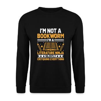 Literature Teacher School Teacher Funny Teachers S - Unisex Sweatshirt - black - Front - Alina (178cm) & Michal (187cm)
