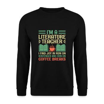 Literature Teacher School Teacher Funny Teachers S - Unisex Sweatshirt - black - Front - Alina (178cm) & Michal (187cm)