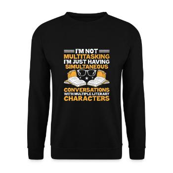 Literature Teacher School Teacher Funny Teachers S - Unisex Sweatshirt - black - Front - Alina (178cm) & Michal (187cm)
