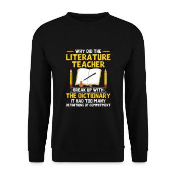 Literature Teacher School Teacher Funny Teachers S - Unisex Sweatshirt - black - Front - Alina (178cm) & Michal (187cm)