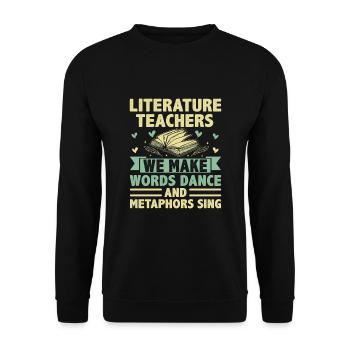 Literature Teacher School Teacher Funny Teachers S - Unisex Sweatshirt - black - Front - Alina (178cm) & Michal (187cm)