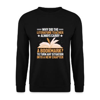 Literature Teacher School Teacher Funny Teachers S - Unisex Sweatshirt - black - Front - Alina (178cm) & Michal (187cm)