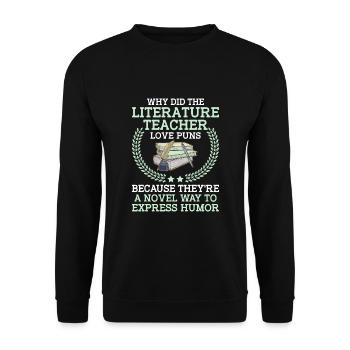 Literature Teacher School Teacher Funny Teachers S - Unisex Sweatshirt - black - Front - Alina (178cm) & Michal (187cm)