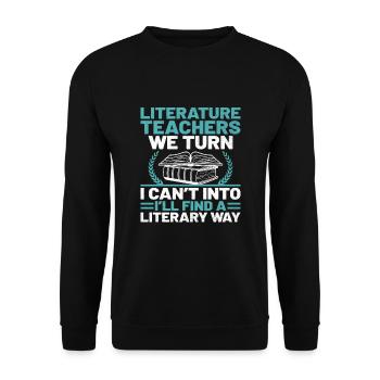 Literature Teacher School Teacher Funny Teachers S - Unisex Sweatshirt - black - Front - Alina (178cm) & Michal (187cm)