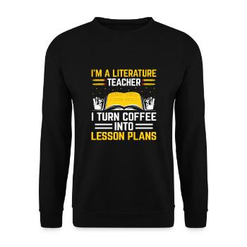 Literature Teacher School Teacher Funny Teachers S - Unisex Sweatshirt - black - Front - Alina (178cm) & Michal (187cm)