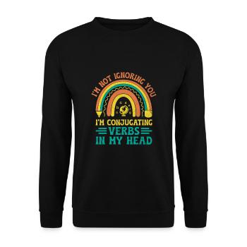 Foreign Language Teacher School Languages Teachers - Unisex Sweatshirt - black - Front - Alina (178cm) & Michal (187cm)