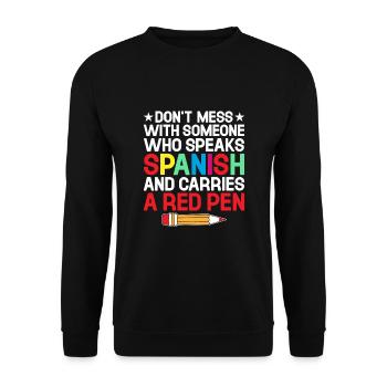 Foreign Language Teacher School Languages Teachers - Unisex Sweatshirt - black - Front - Alina (178cm) & Michal (187cm)