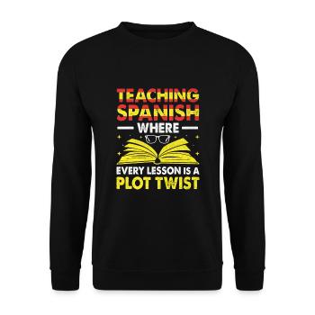 Foreign Language Teacher School Languages Teachers - Unisex Sweatshirt - black - Front - Alina (178cm) & Michal (187cm)